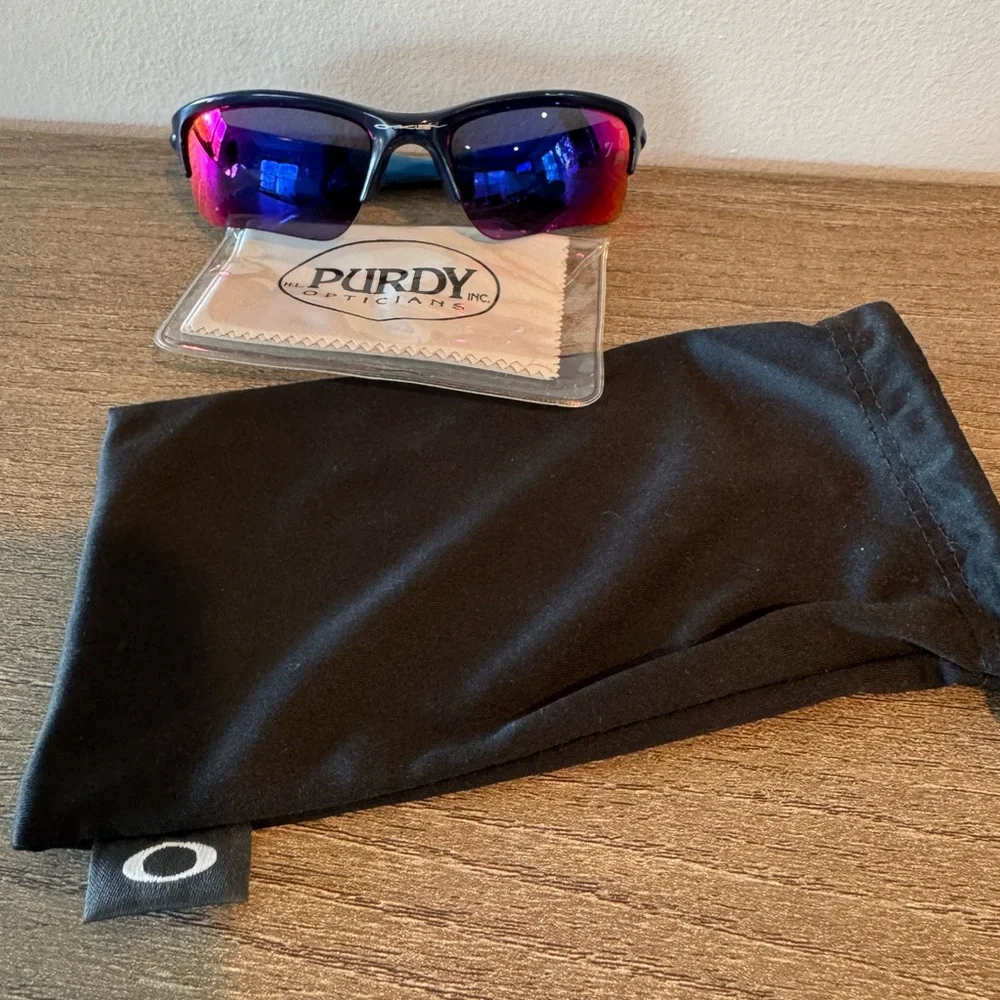 Oakley Quarter Jacket Youth & Small Face Polarized Galaxy Iridium Sunglasses. - Picture 5 of 6